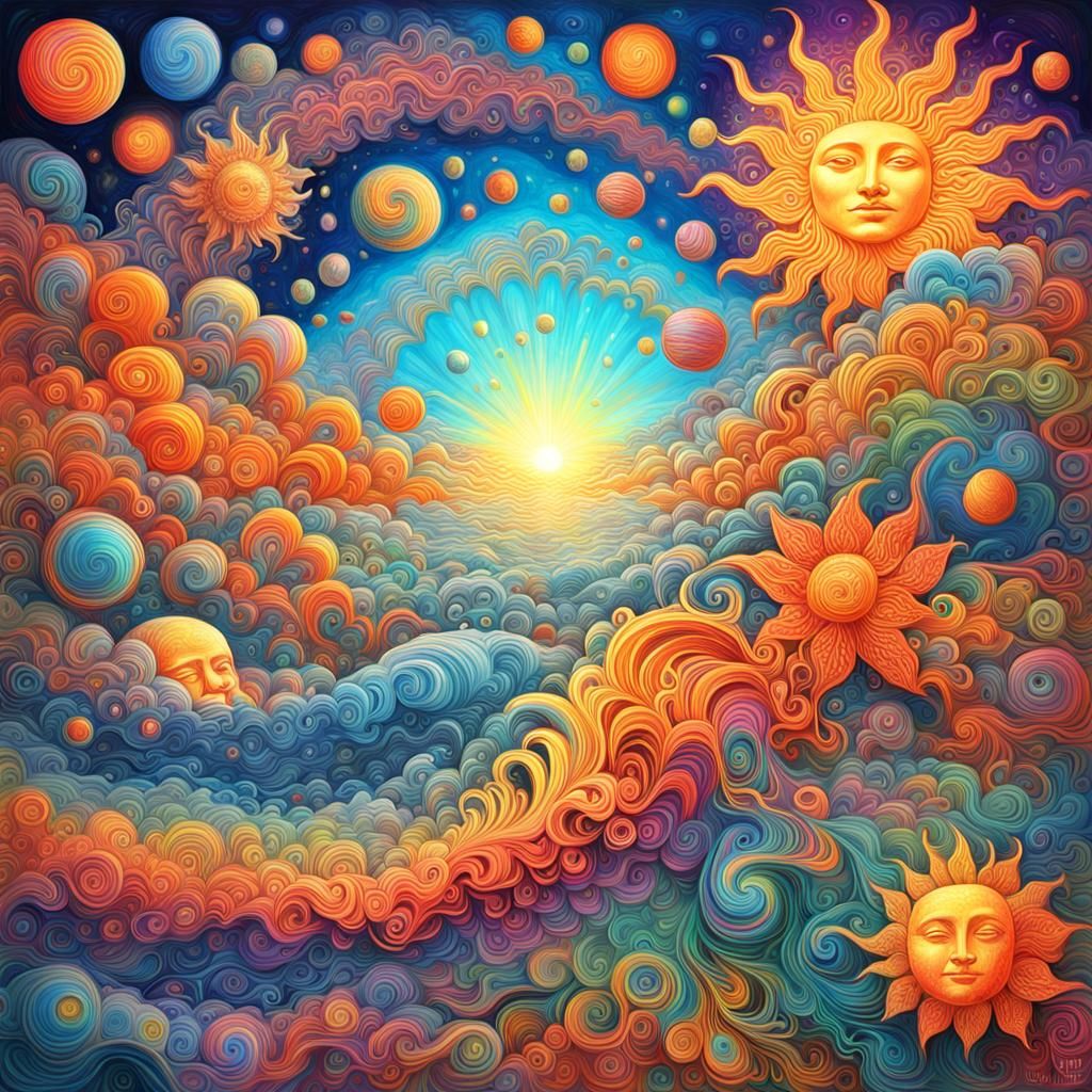 Abstract Fractal Art in Day-Glo Colors