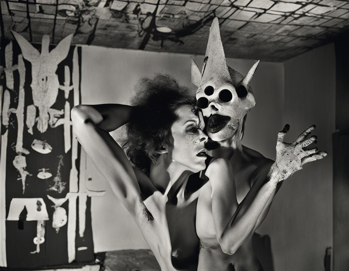 Surreal Insect Ritual Inspired by Dada and Expressionism