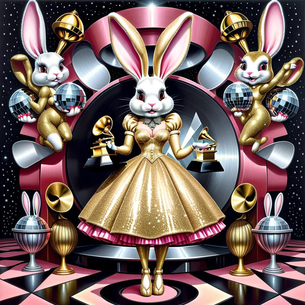 Proud Donna Hopper won several awards at the bunny-award show.