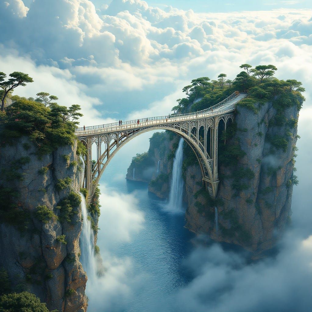 Ethereal Bridge Connects Two Dreamy Islands