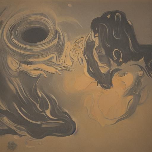 Ukiyo-e Travelers in Smoky Cabin at Night