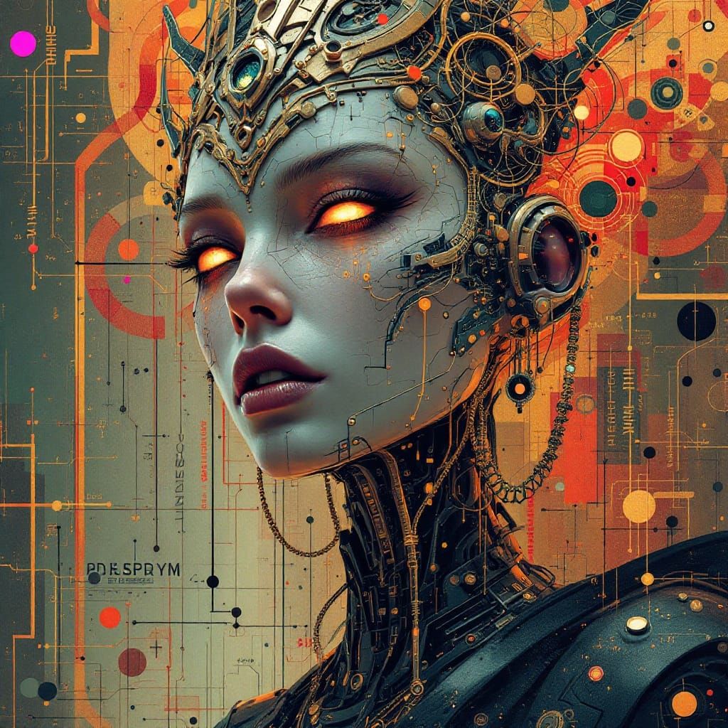 Robotic High Priestess in Grimdark Splendor