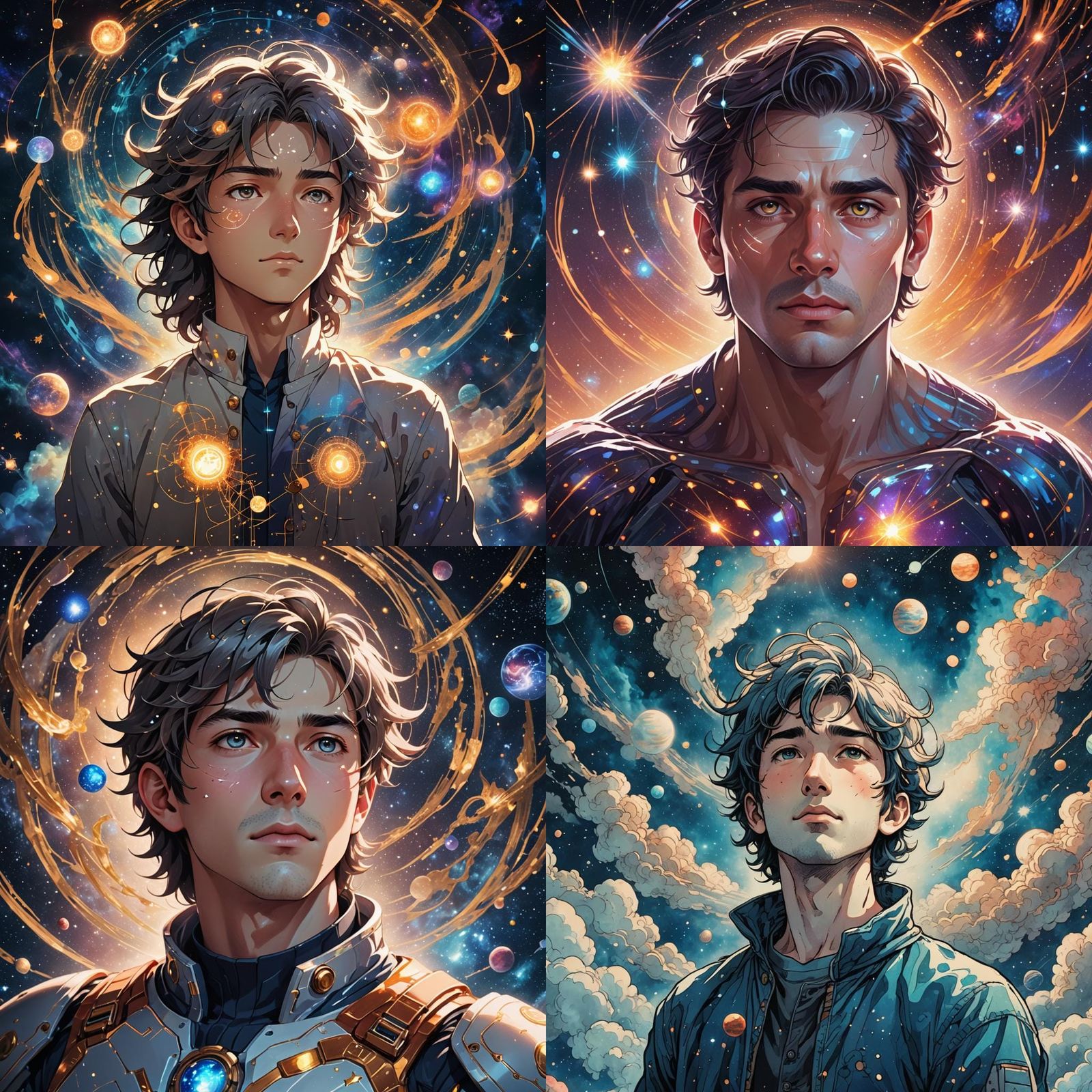 Ethereal Being Understands Cosmos in Anime Style