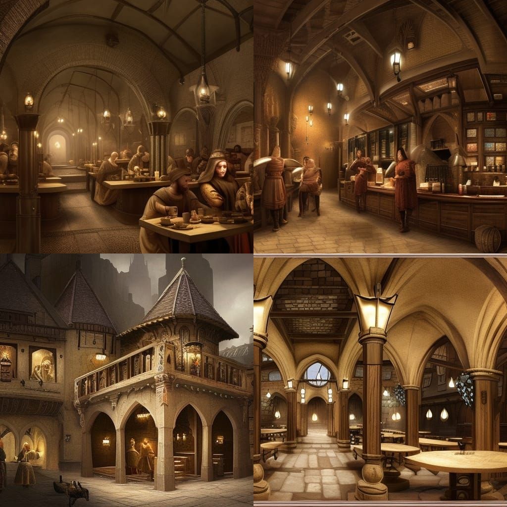 Medieval Starbucks: Epic Digital Matte Painting