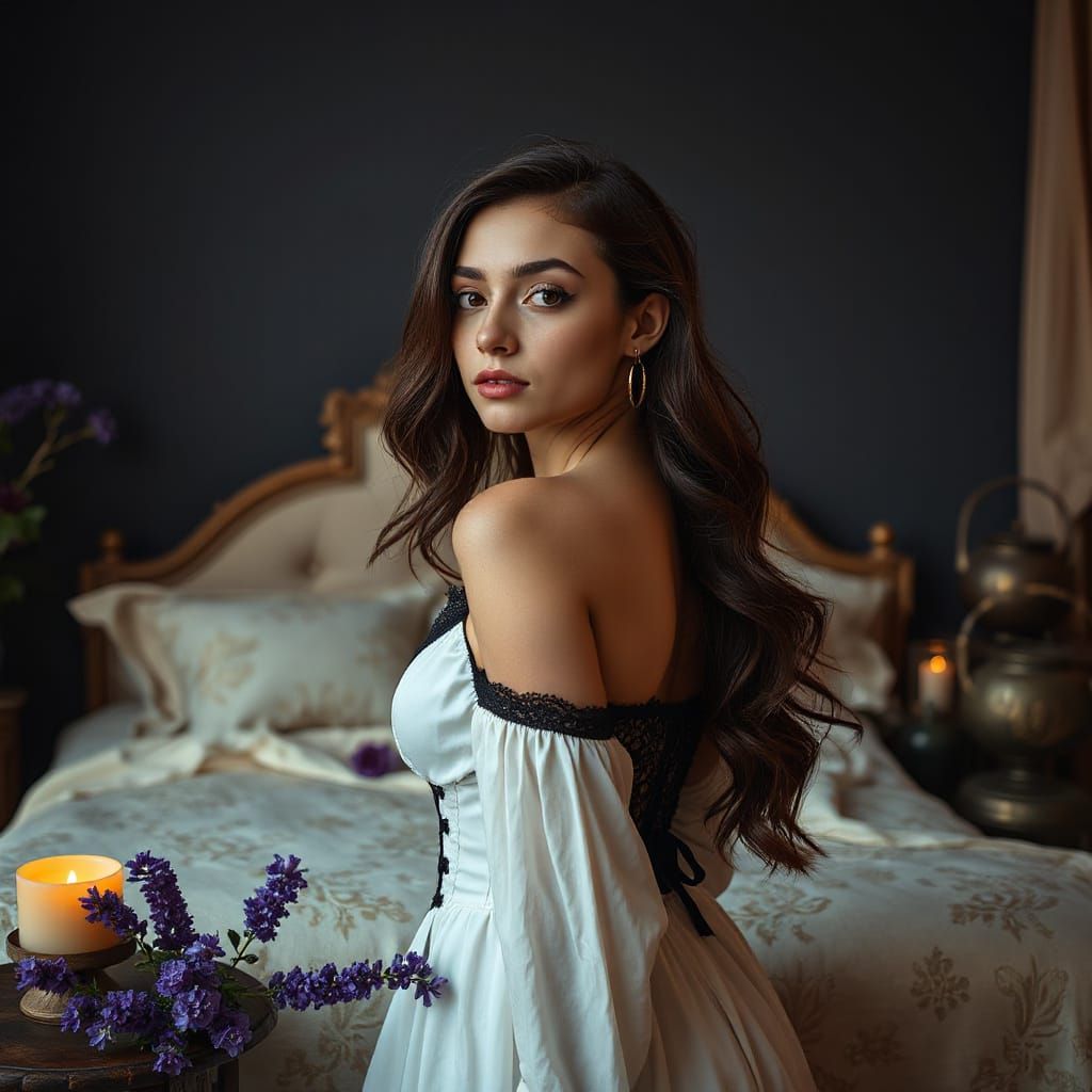 Elegant Woman in High-End Fashion Photography