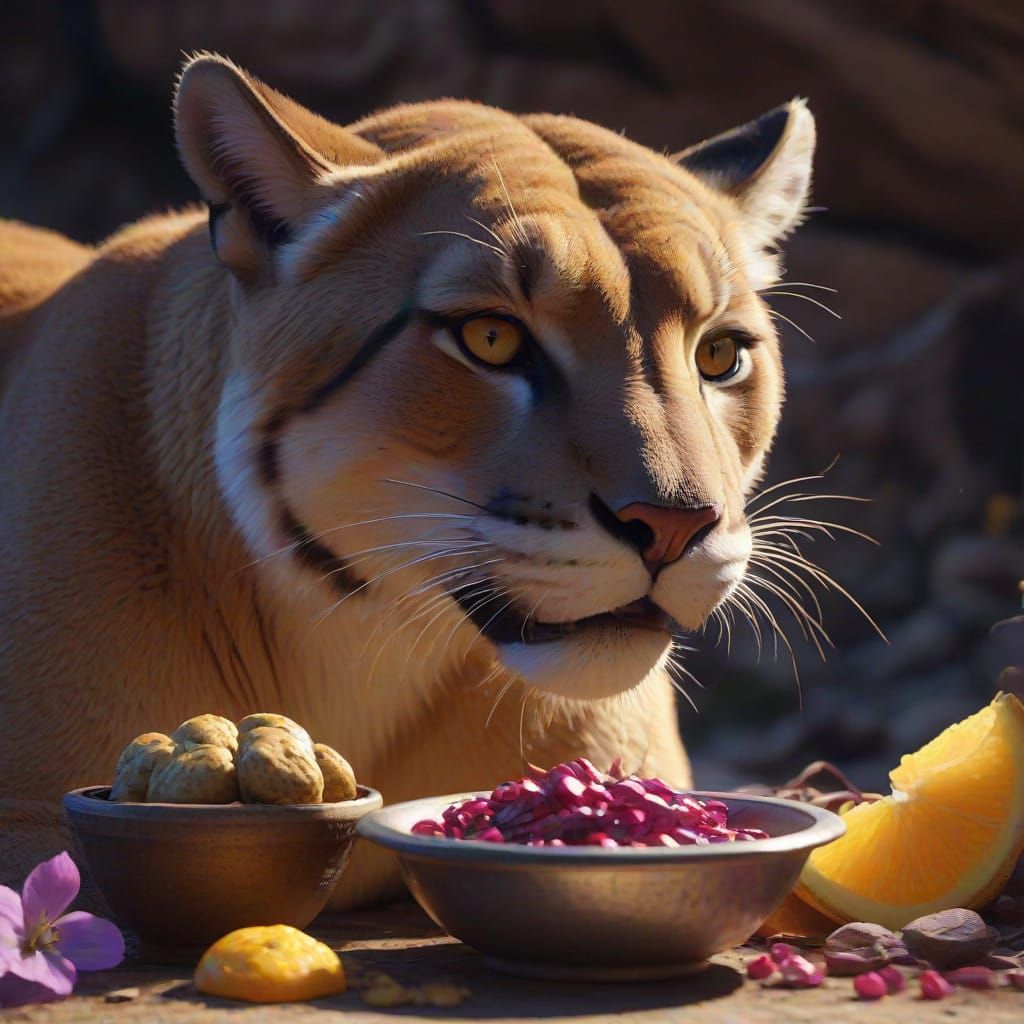 Dark Fantasy New Mexico Landscape with a Massive Tom Cougar