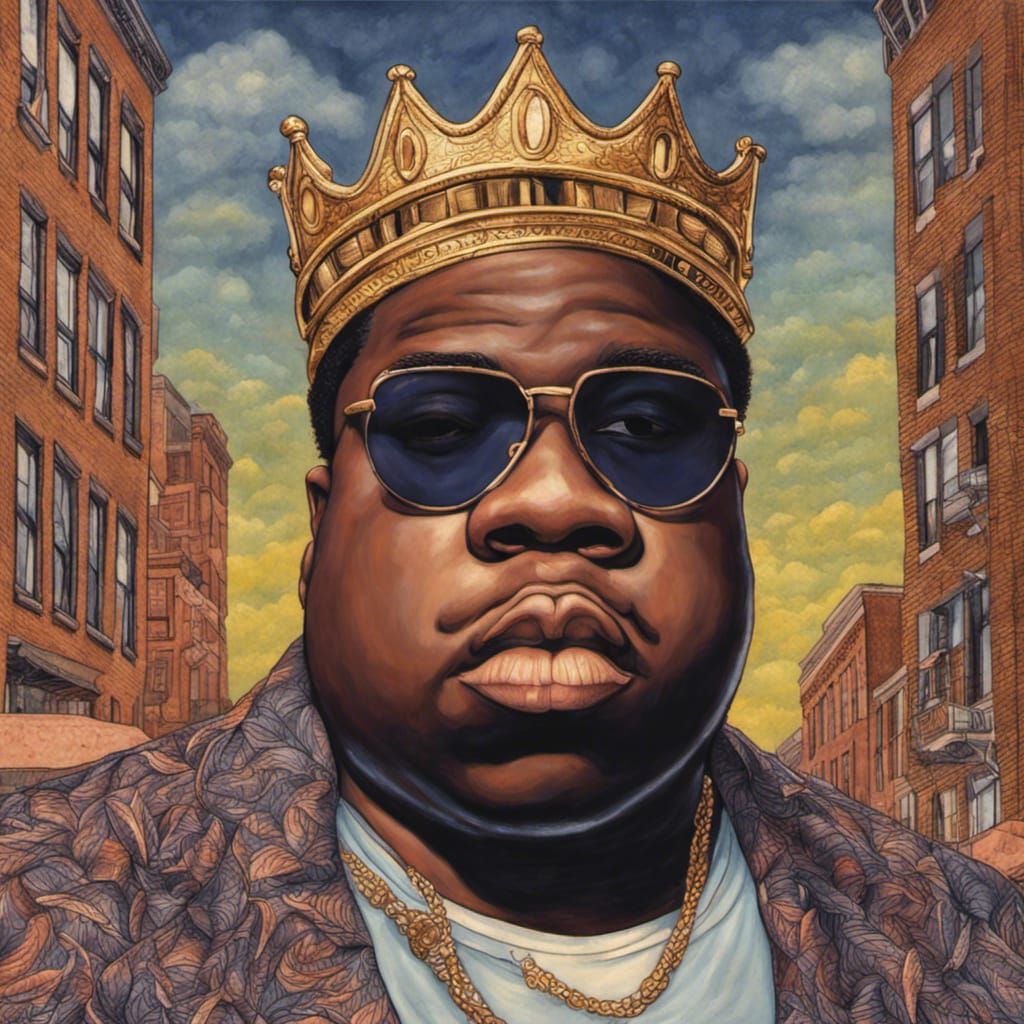 Biggie Smalls in Brooklyn in color Mark Henson Ana Juan illustration