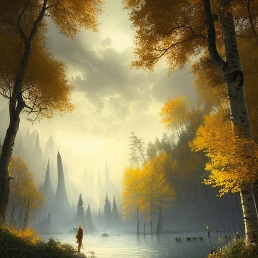 Fantasy Elven City in Summer Sunlight