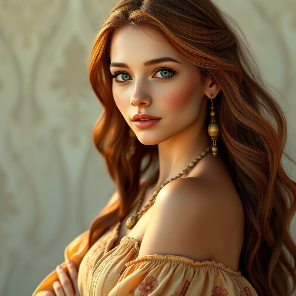 Radiant Young Woman in Bohemian Sundress