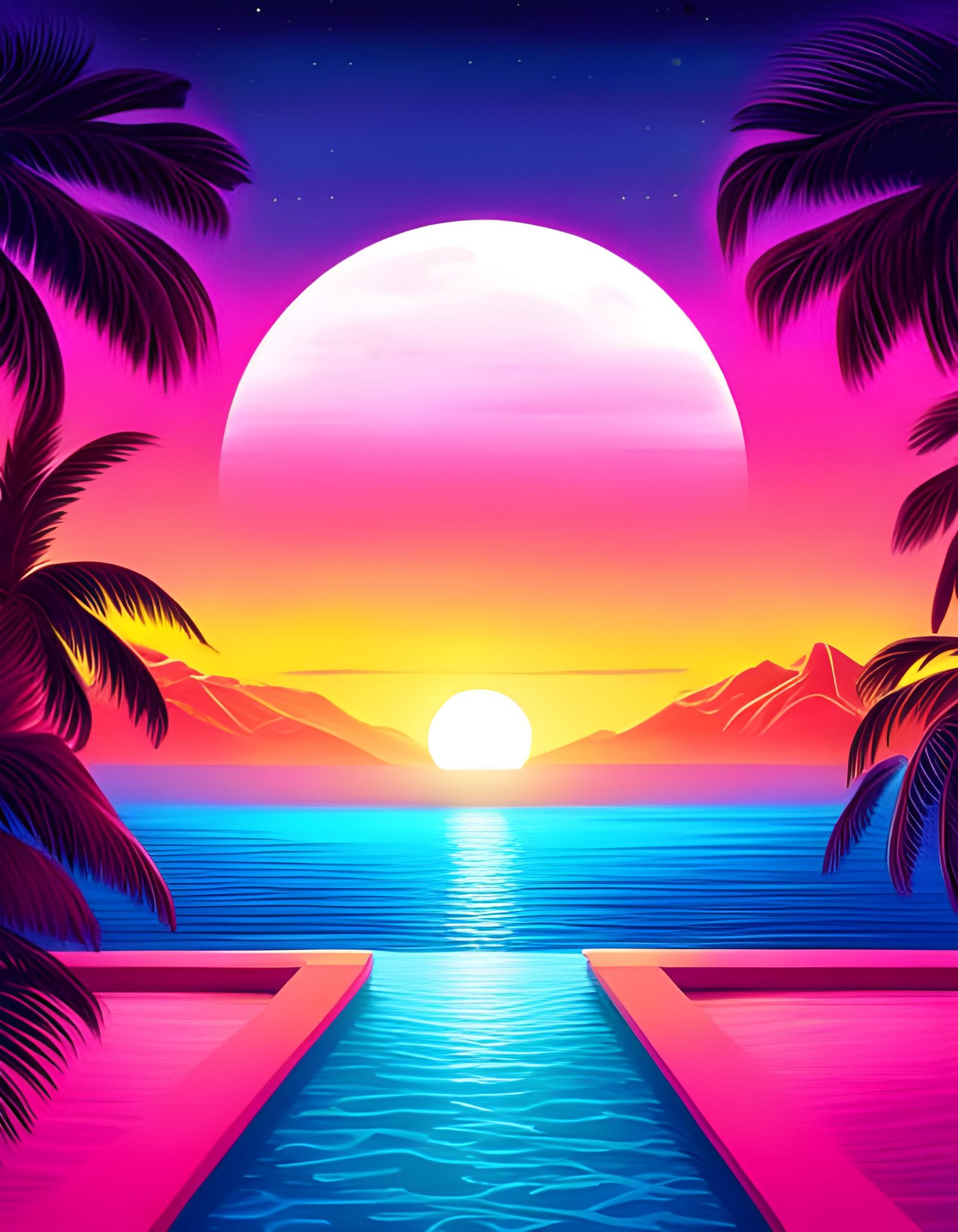Vaporwave sunset