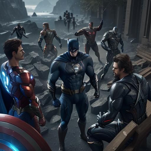 Justice League and Avengers: Epic 3D Render