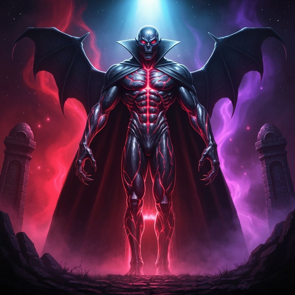 Ancient Vampire Statue Guards Tomb on Halloween Night