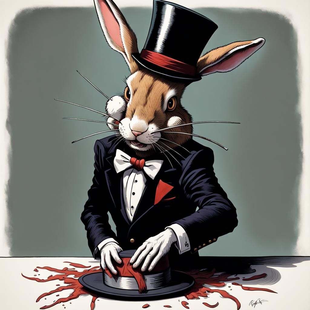 Sinister Rabbit Magician's Dark Magic Trick
