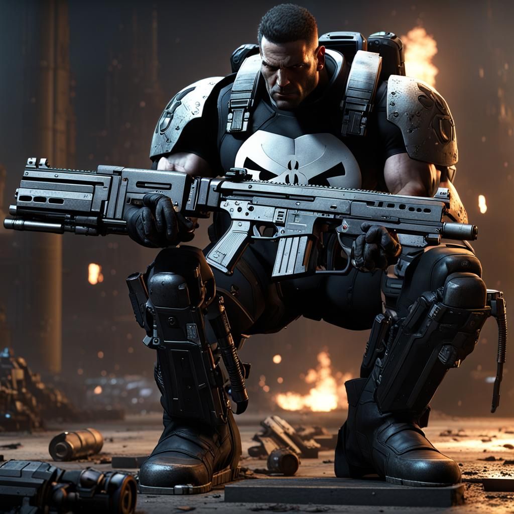Futuristic Soldier with Multiple Guns in 3D
