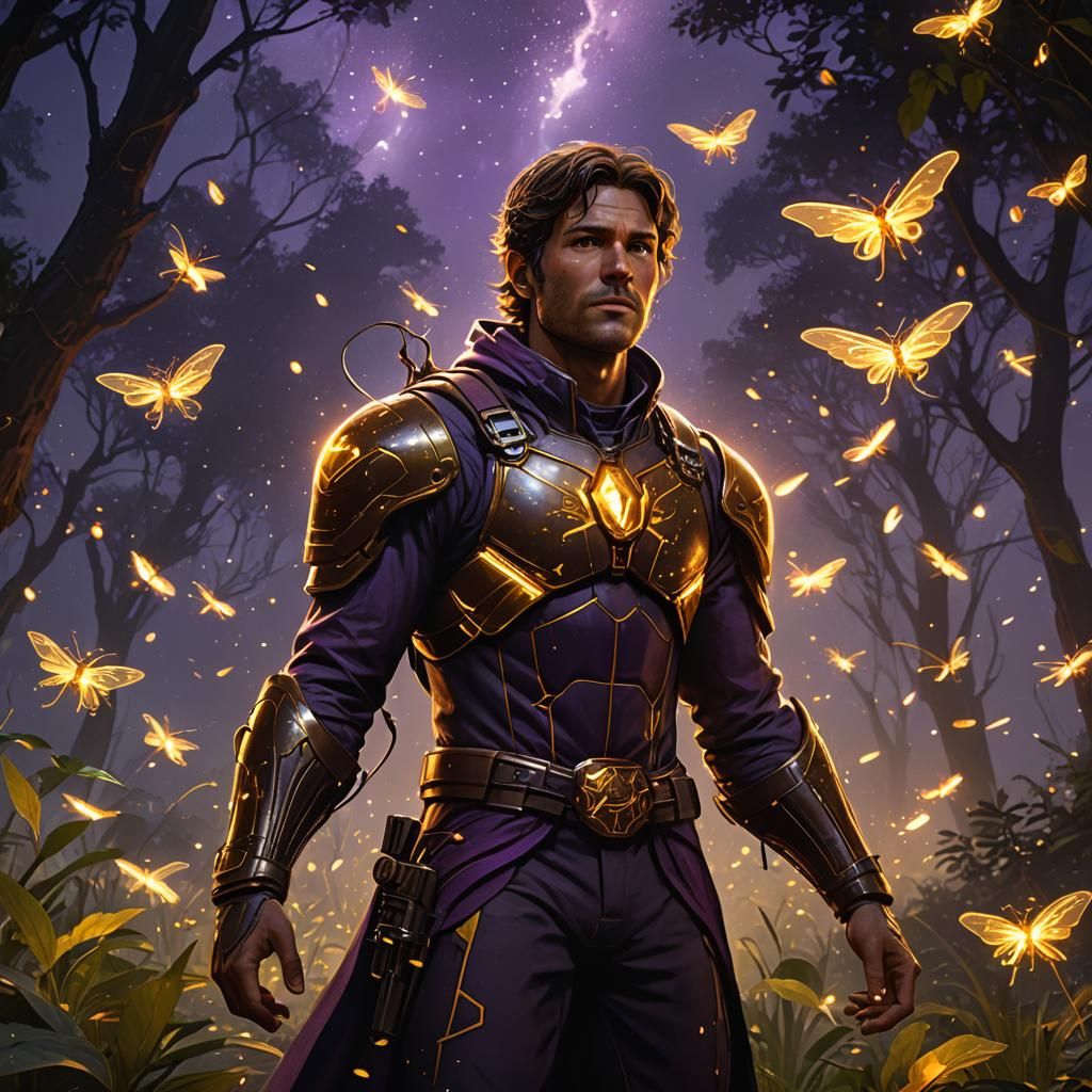 Firefly Superhero in Dark Fantasy Style