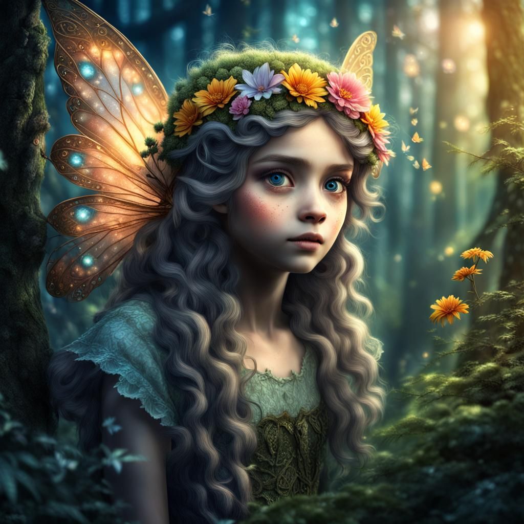 Enchanting Fairy in a Fairy-Tale Forest
