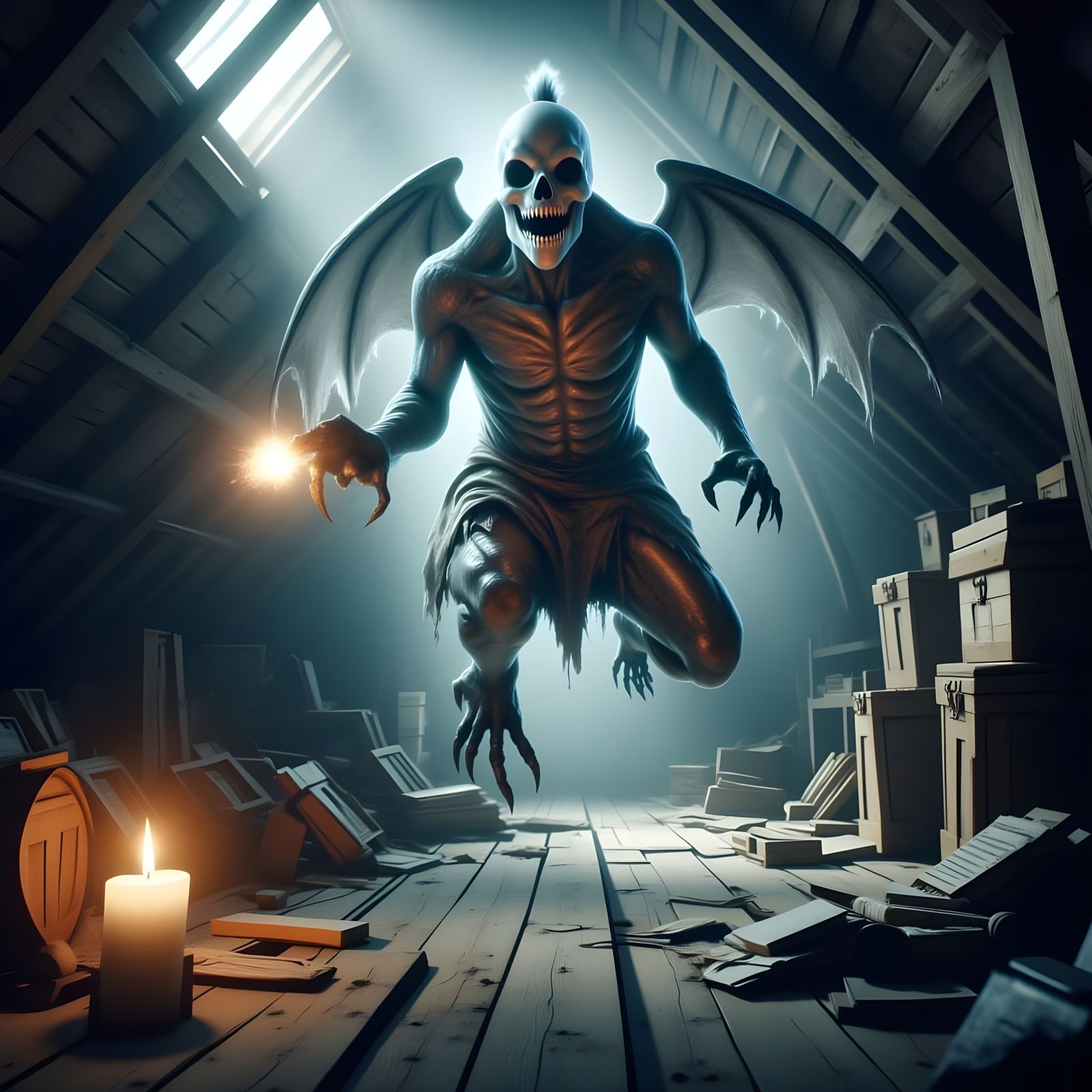 Aliens in Foggy Forest Firing Weapons