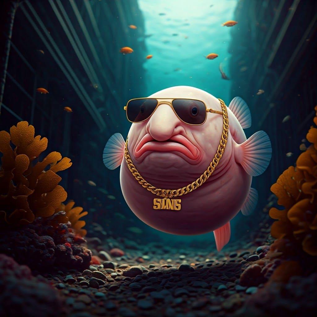 Gangster Blobfish in High-End Photography Style