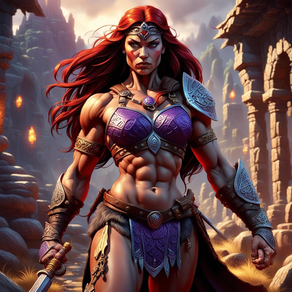 Red Sonja: Dark Fantasy Art in 8K Resolution