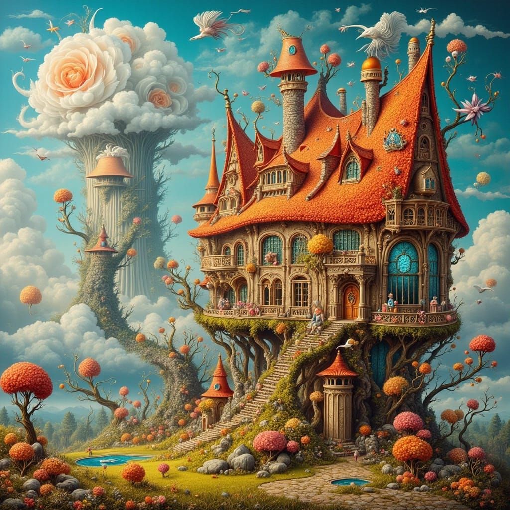 Surreal Colorful Haven in Surrealist Style