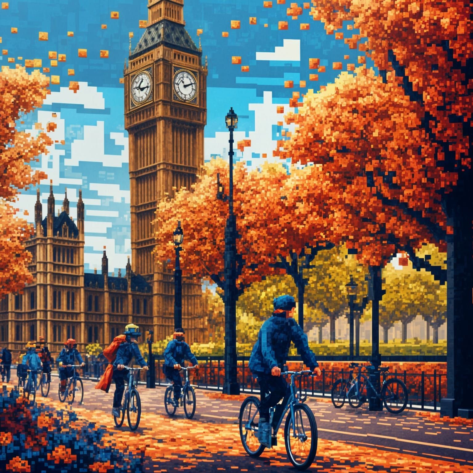 London in Autumn: 8-bit Pixel Art