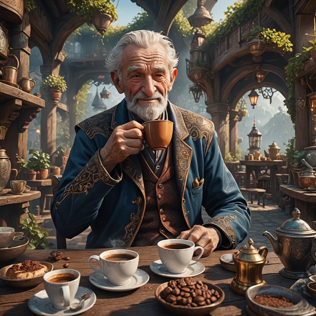 Happy Old Man: Detailed Matte Painting