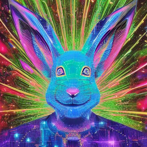 Holographic Cyber Rabbit in Cosmic Astral Style