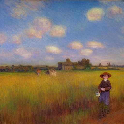 Rustic Farm Girl in Golden Light