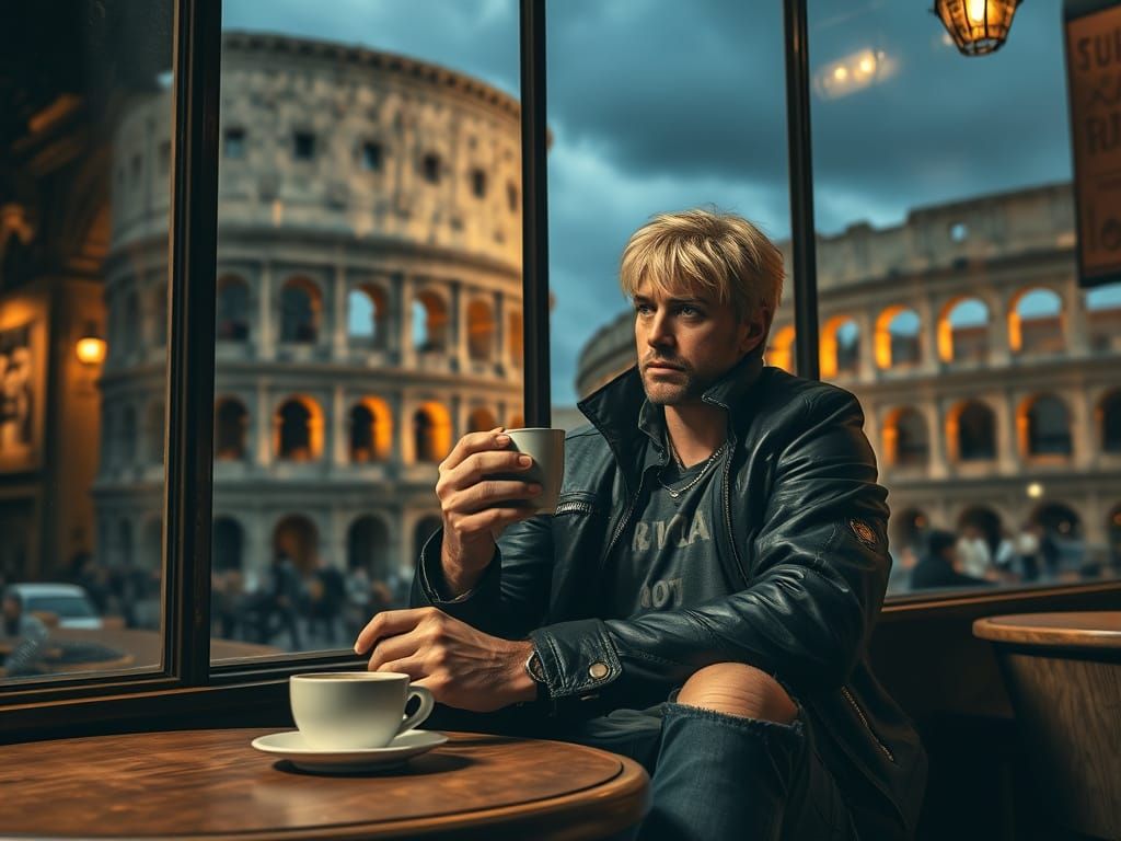 Char Aznable in Grung Style at a Roman Bar