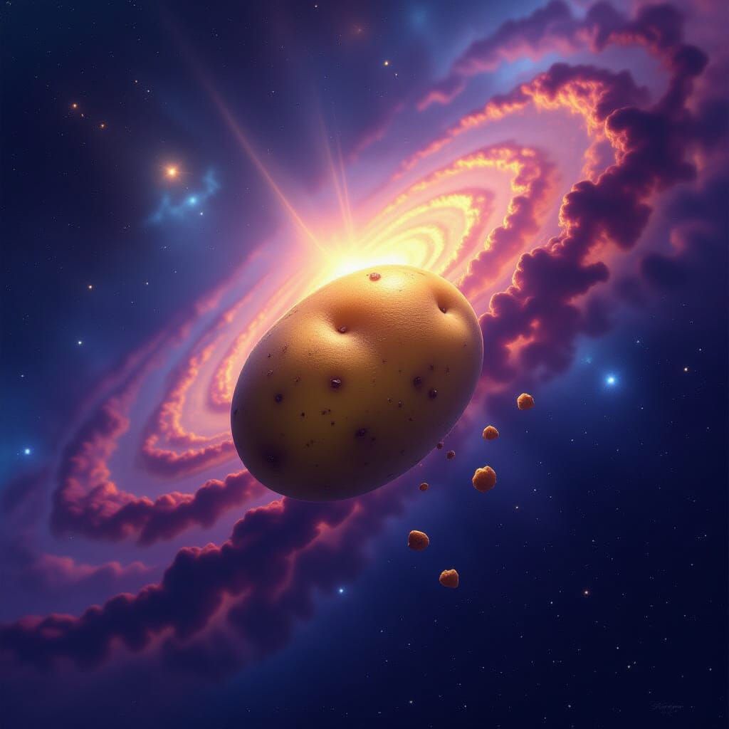 Potato Drifting in a Vibrant Cosmic Galaxy