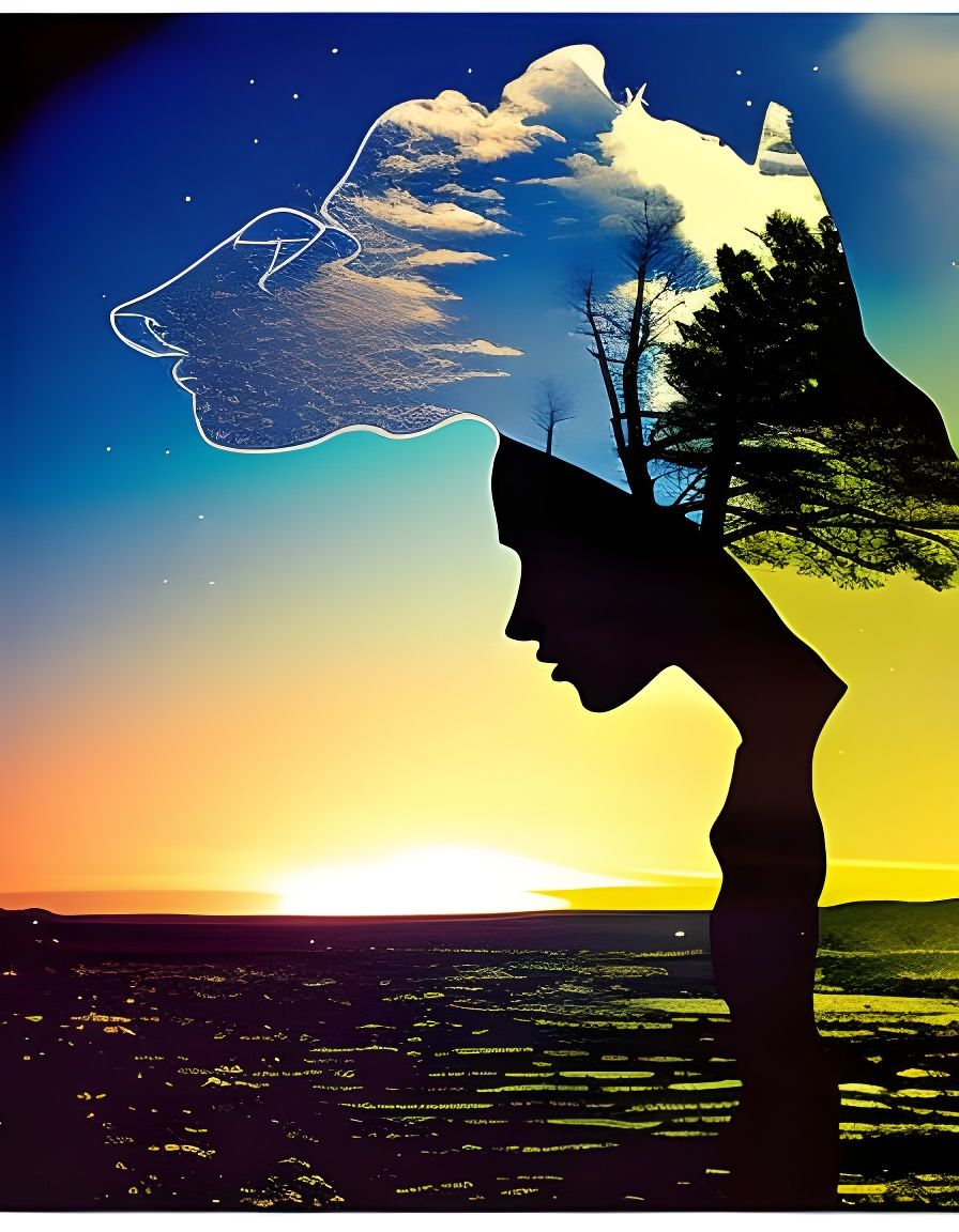 Double Exposure Silhouettes in Dramatic Night Sky