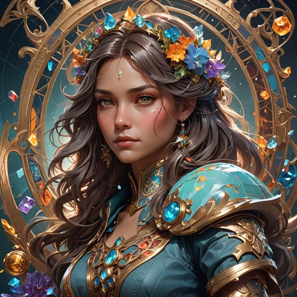 Magical Board Game Portrait in Hyperdetailed Style