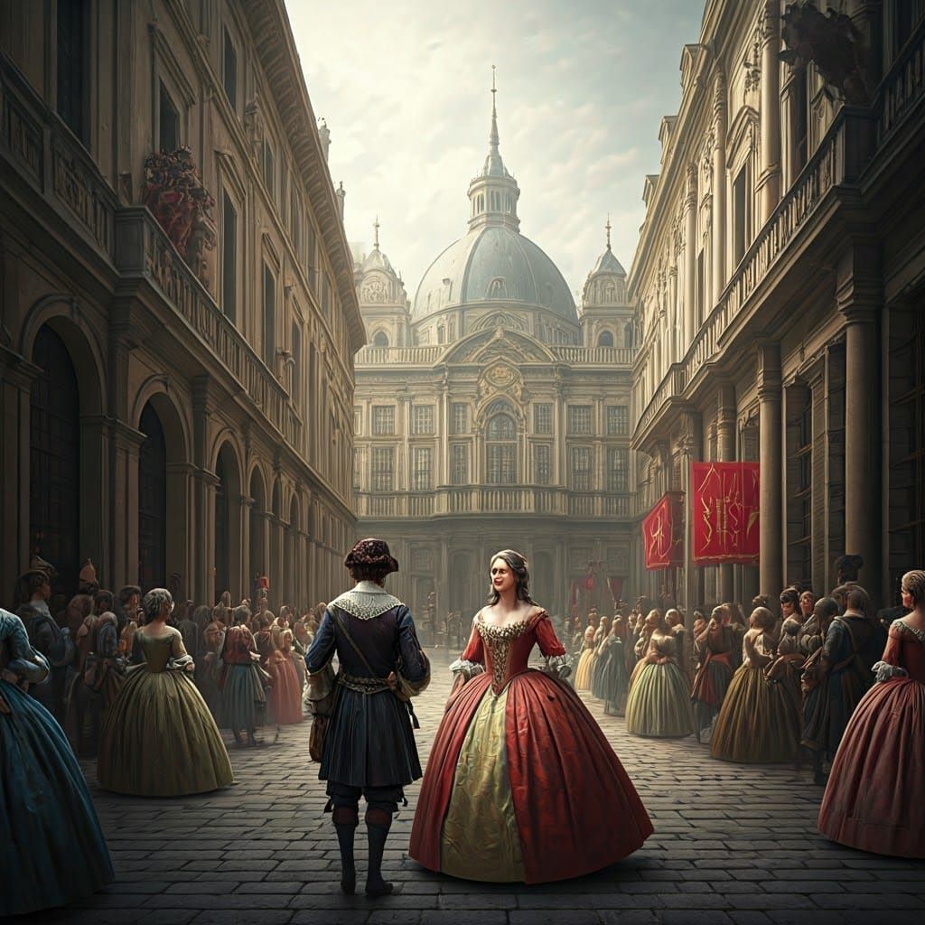 La Patum Celebration in 1684: Digital Matte Painting