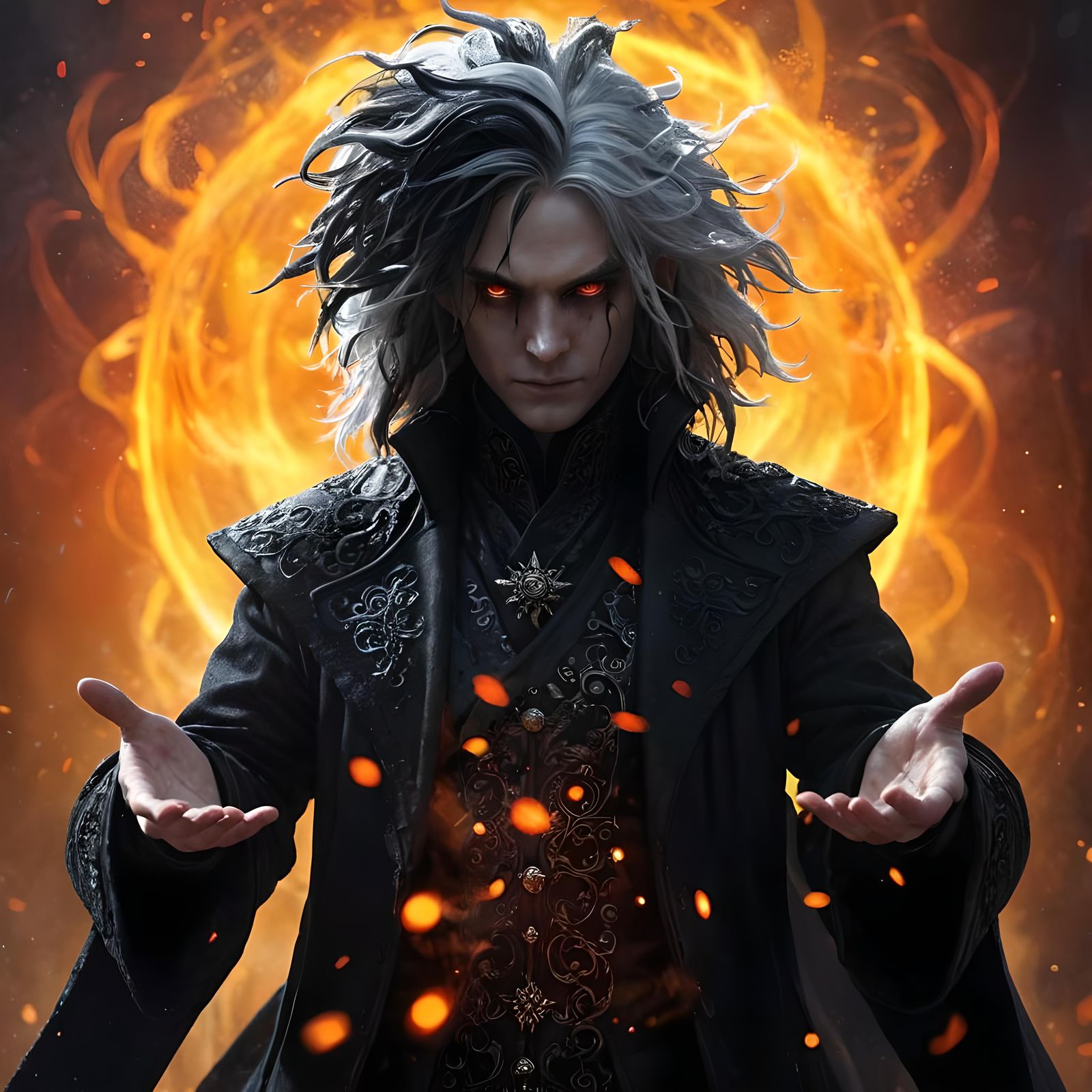 Mysterious Figure Manipulating Energy, Digital Art