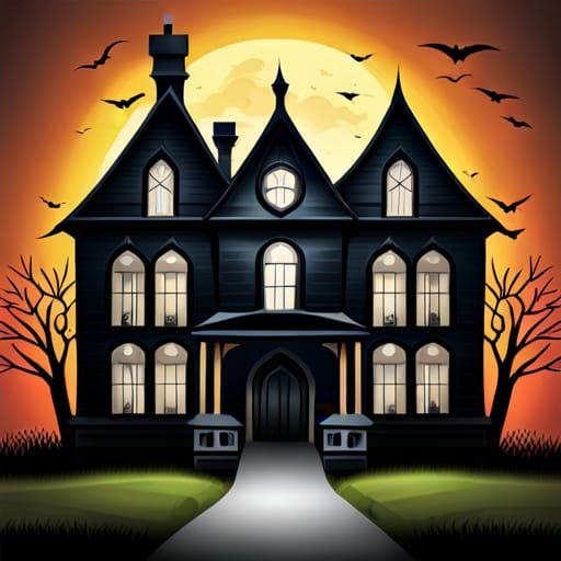 Haunted Gothic House: AI Generated Image