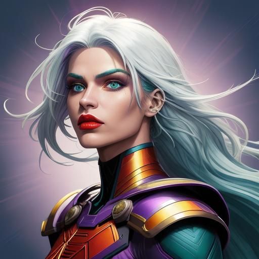 Comic Book Woman with Heterochromatic Eyes