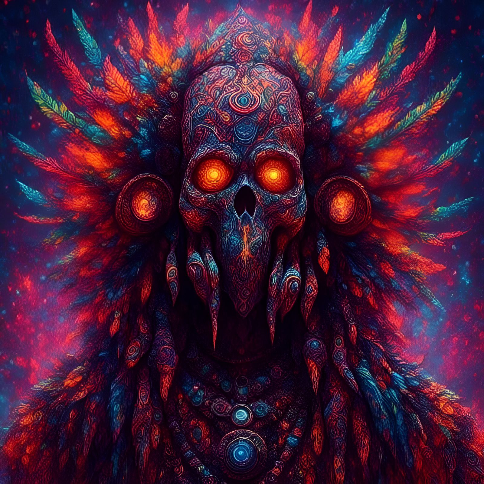 Crystalline Rainbow Boa in Ornate Fantasy Art