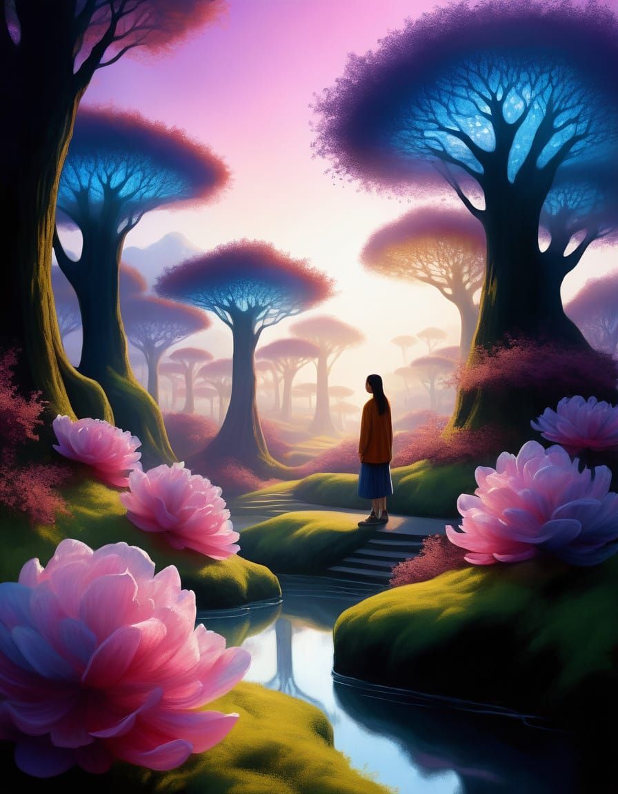 Dreamy Metaphysical Blooms in Ethereal Hues