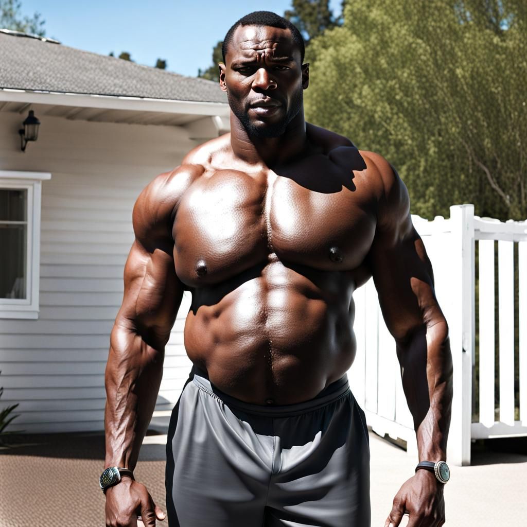 A Big, Buff, Oiled Black Man