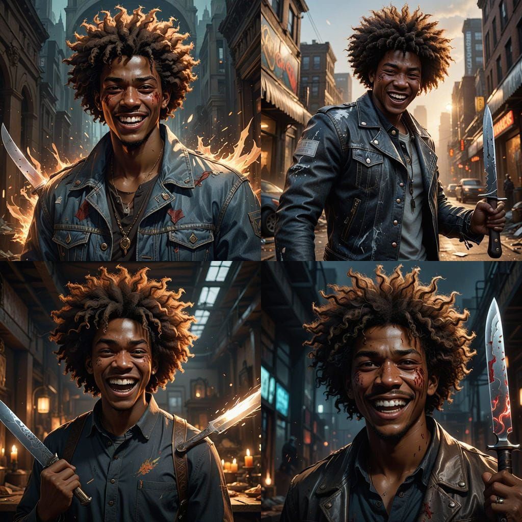 Surreal Portrait of a Teenage Boy in a Frenzied State