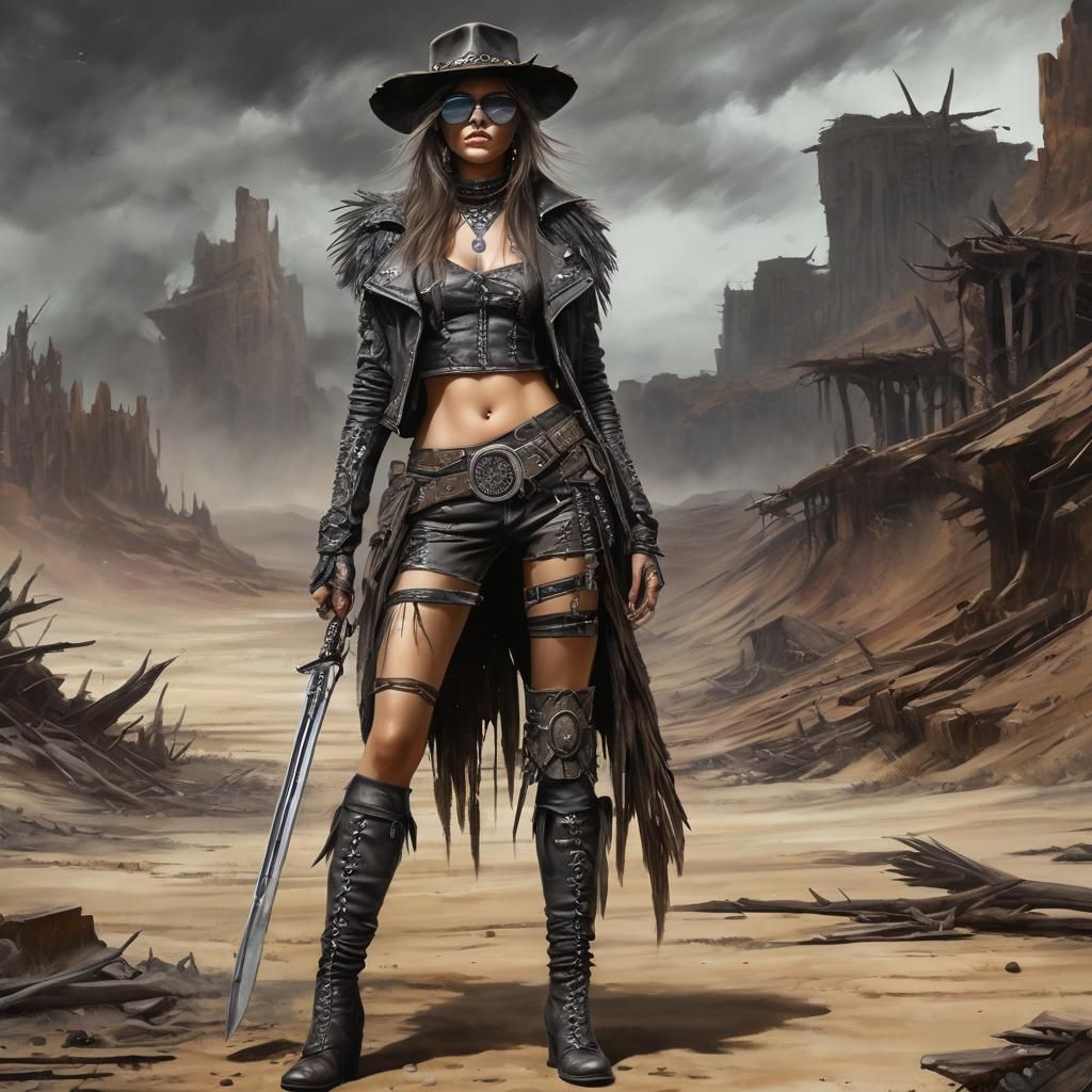 Wasteland Survivor in Oil Painting Style