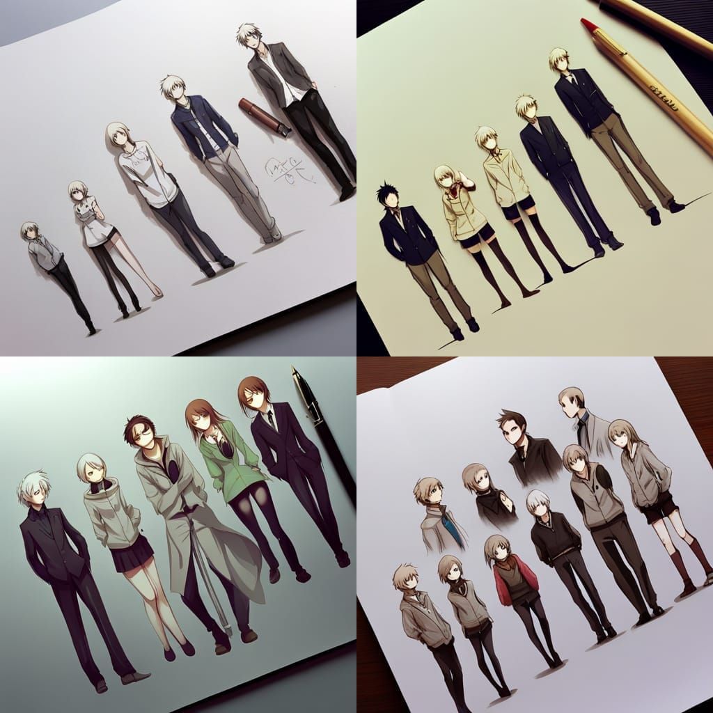 Anime People: Simple Sketches in Anime Style