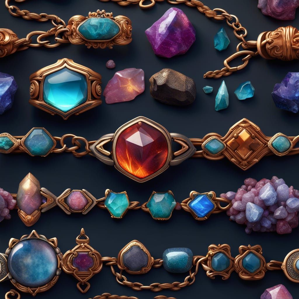 Magical Bracelet of Semi-Precious Stones: Fantasy Art
