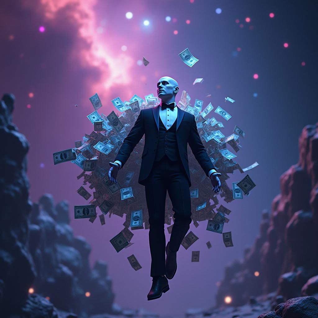 Astronaut in Nebula, Futuristic Sci-Fi Art