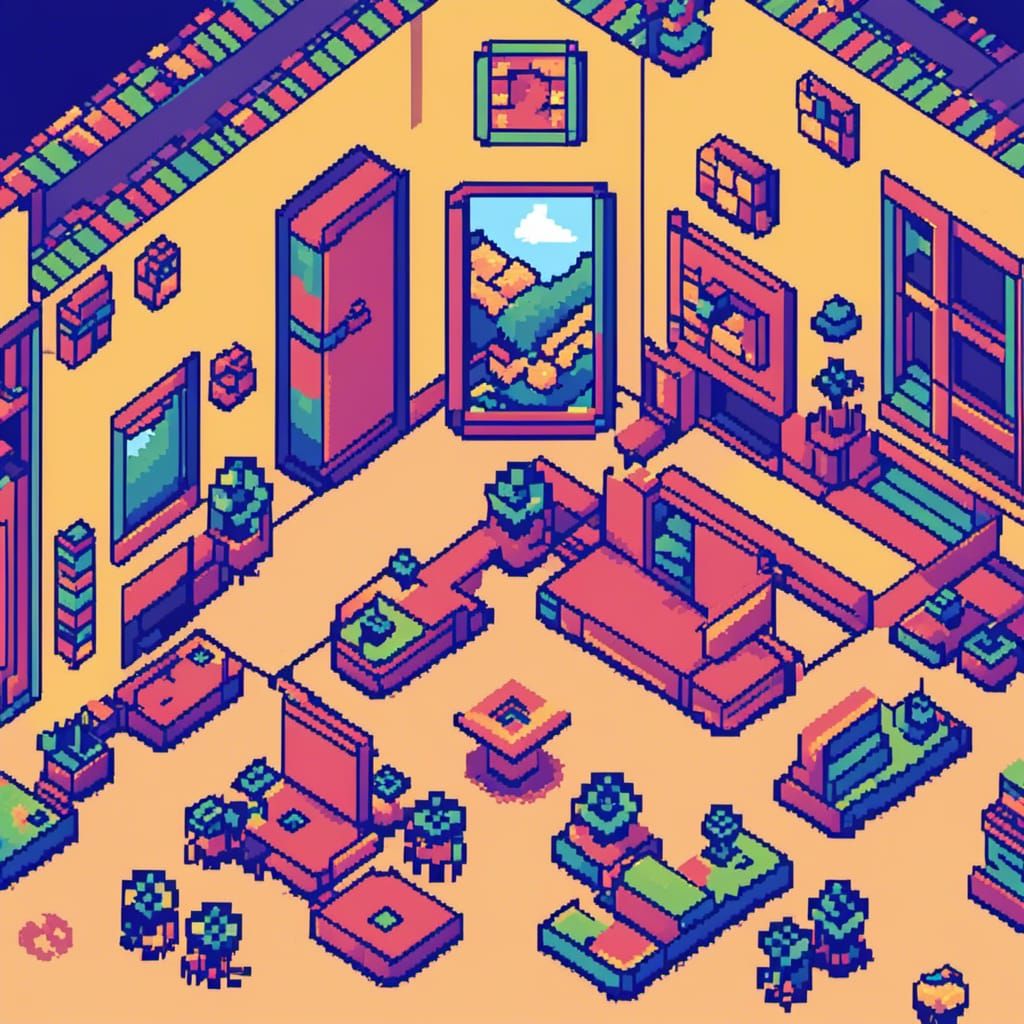 8-Bit Pixel Art Scene