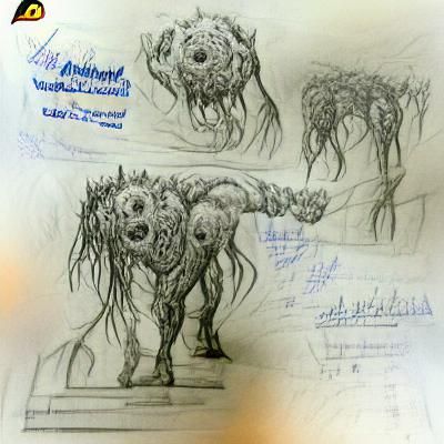 Eldritch Abomination Concept Art in Pencil