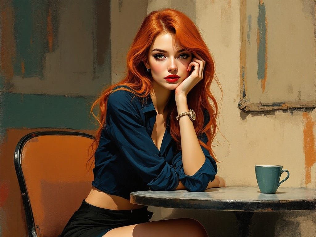 Angular Portrait in Earthy Hues