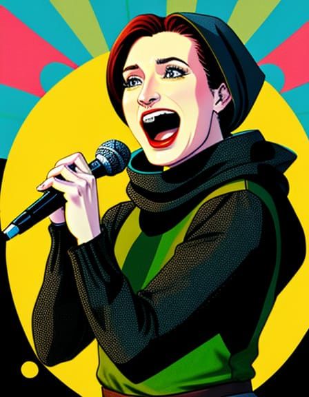 Singing Turtle Comic Book Illustration