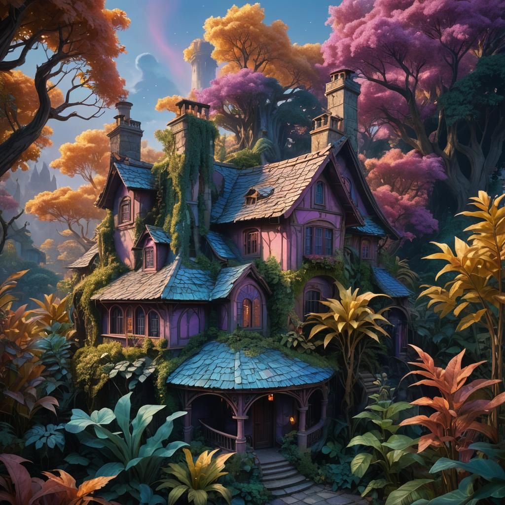 House in Giant Plant: Fantasy Concept Art