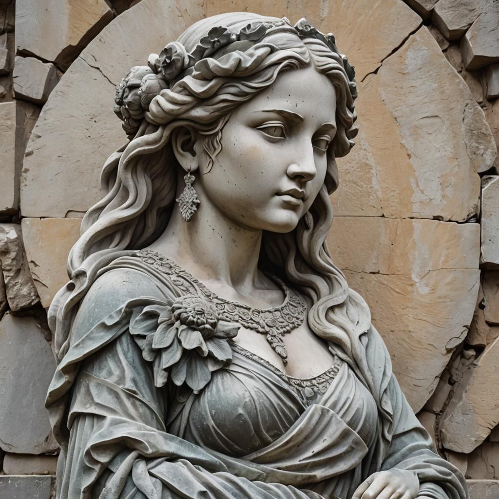 Stone Statue of a Beautiful Woman